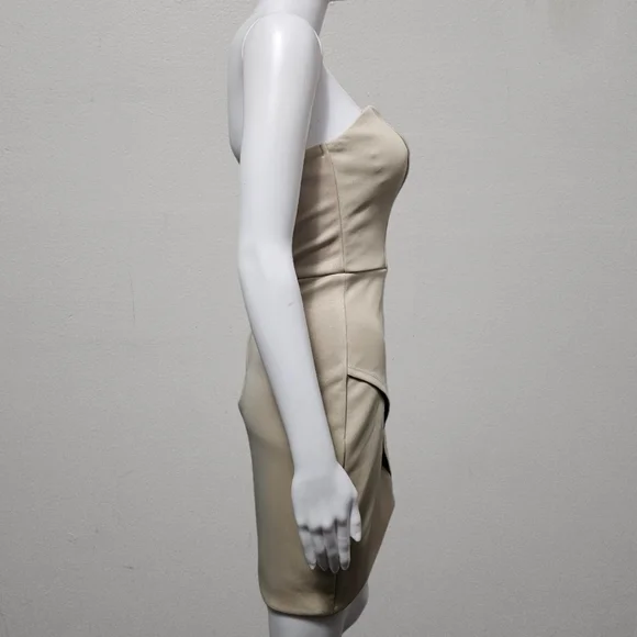 City Studio Champaigne Strapless Wrap Skirt Strapless Dress Size 1 - Picture 4 of 9